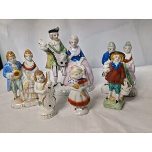 Vintage Occupied Japan Porcelain Collection Victorian Set Of 6